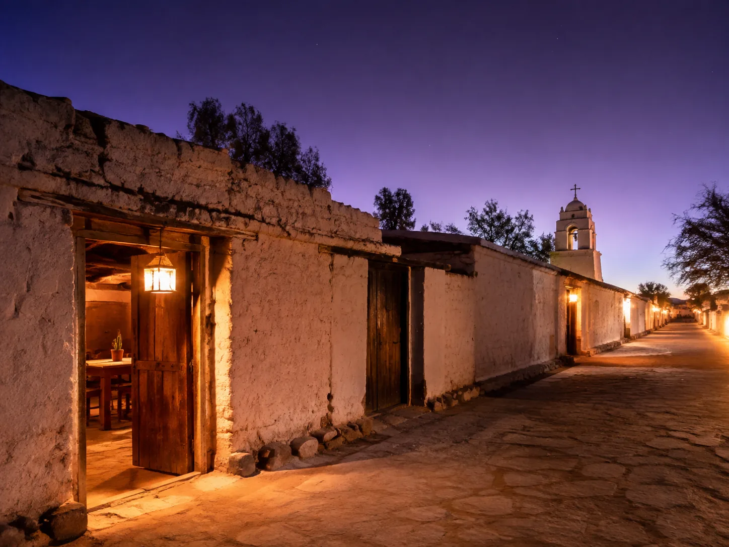 San Pedro de Atacama oasis town, adobe streets