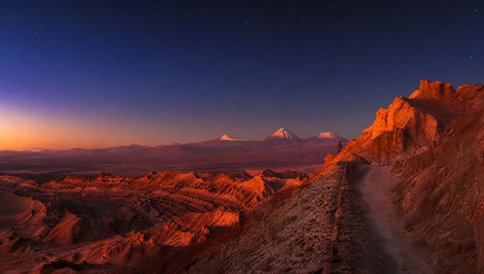 Moon Valley at sunset, Valle de la Luna